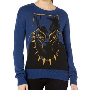 Womens Black Panther Christmas Sweater Large New